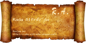 Rada Alfréda névjegykártya